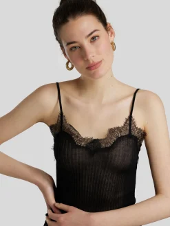 Trägertop mit Spitzen-Detail