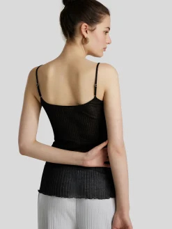 Trägertop mit Spitzen-Detail