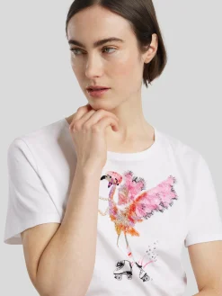 T-Shirt mit Flamingo Print