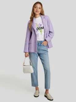 T-Shirt mit Flock-Print