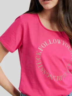 T-Shirt mit Glitzer-Print