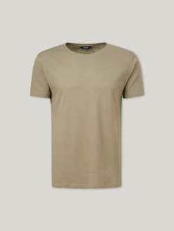 T-Shirt mit Leinen im Custom Fit