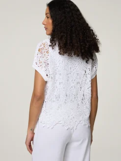 T-Shirt mit Lochstickerei