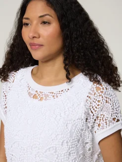 T-Shirt mit Lochstickerei