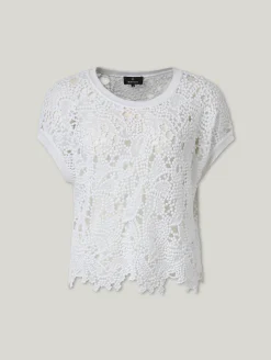 T-Shirt mit Lochstickerei