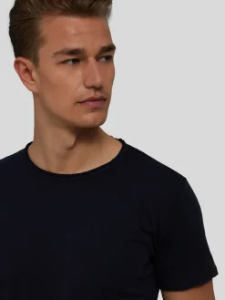 T-Shirt mit offenen Kanten R-NECK