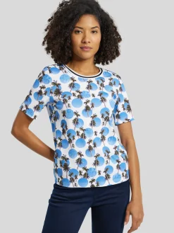 T-Shirt mit Palmen Print