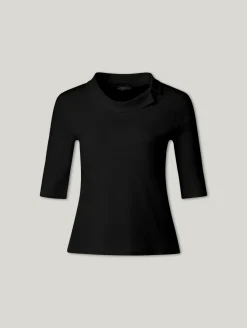 T-Shirt mit Stehkragen