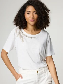 T-Shirt mit Strasssteinen