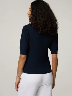 T-Shirt mit Waffelstrick