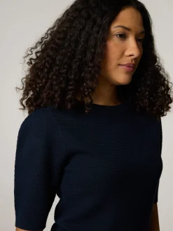 T-Shirt mit Waffelstrick