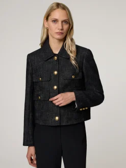 Tweedjacke mit Metallknöpfen