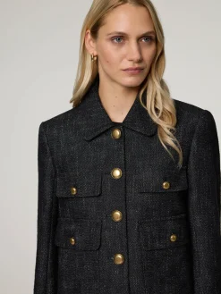 Tweedjacke mit Metallknöpfen