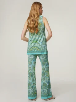 Weite Hose mit Paisley-Print