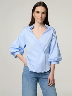 Wickelbluse aus Baumwolle