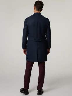 Wollmantel im Fischgrat-Muster