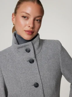 Wollmantel mit Stehkragen