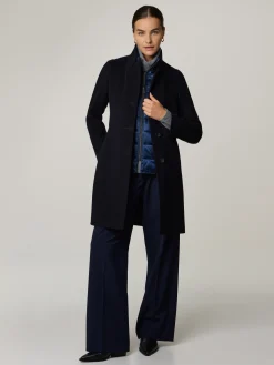 Wollmantel mit Steppblende