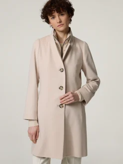 Wollmantel mit Steppblende