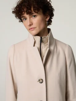 Wollmantel mit Steppblende