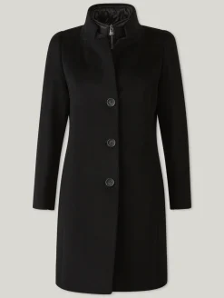 Wollmantel mit Steppblende