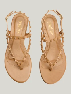 Zehentrenner-Sandalen mit Nieten