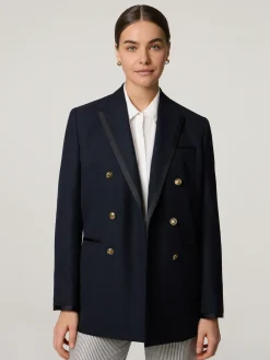 Zweireihiger Blazer mit Wolle