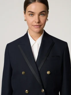 Zweireihiger Blazer mit Wolle