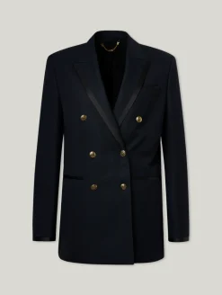 Zweireihiger Blazer mit Wolle